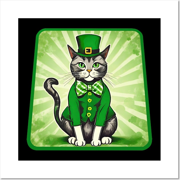 Saint patricks day cat Wall Art by Ilustradamus